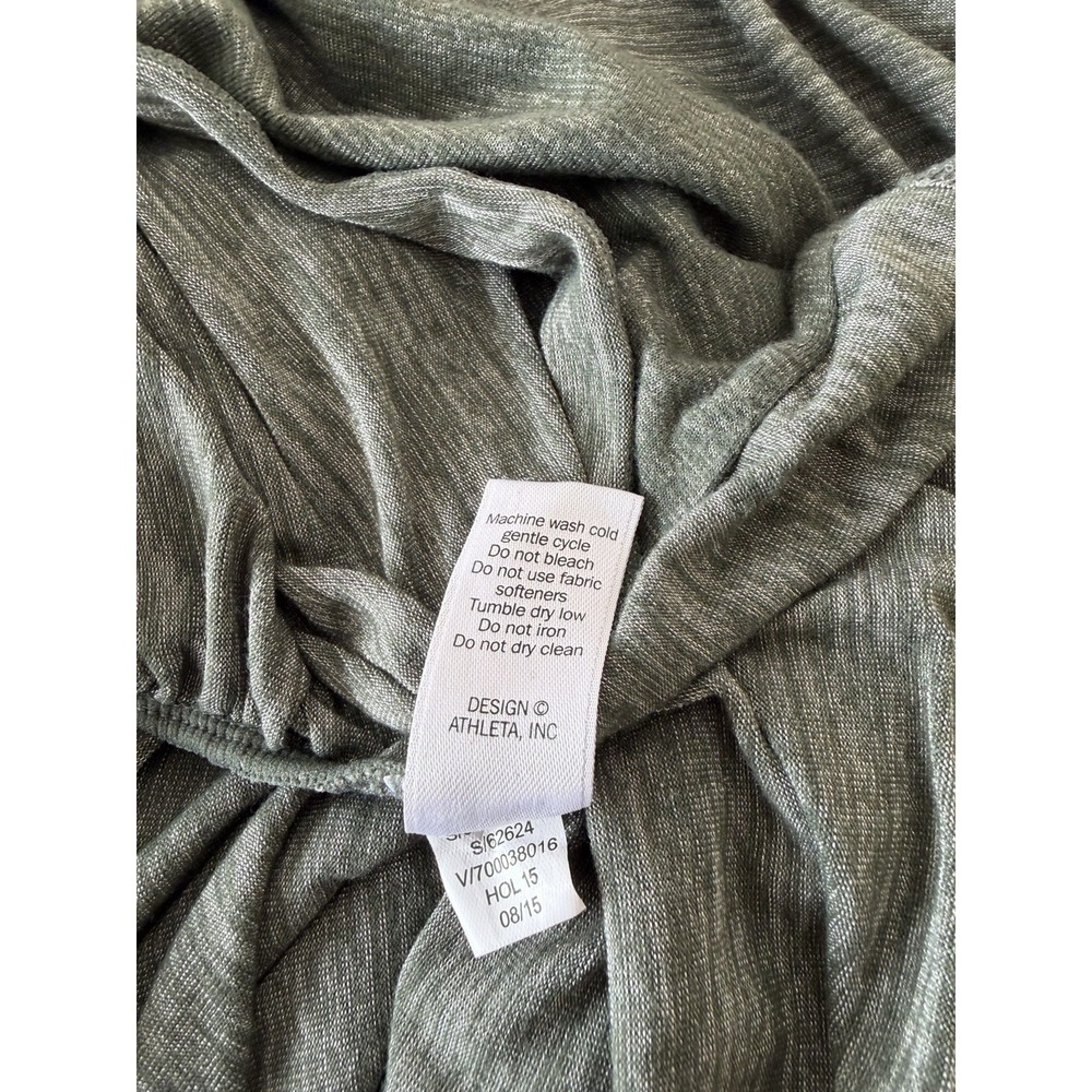 Athleta Odyssey V-neck Wrap Top Size L Long Sleeve Stretch Knit Yoga Green - Picture 7 of 7